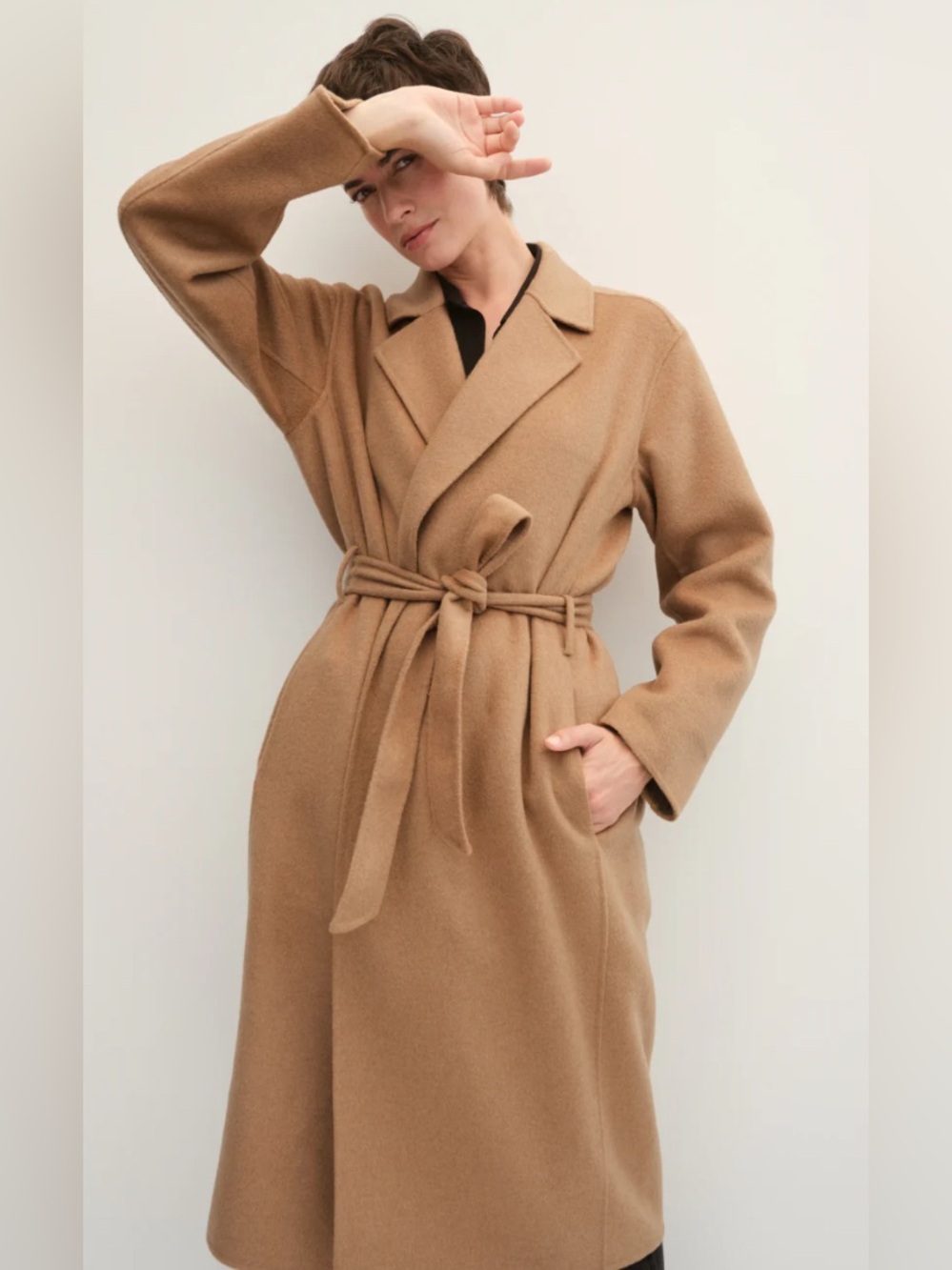 AYR the Closer Robe Camel Coat